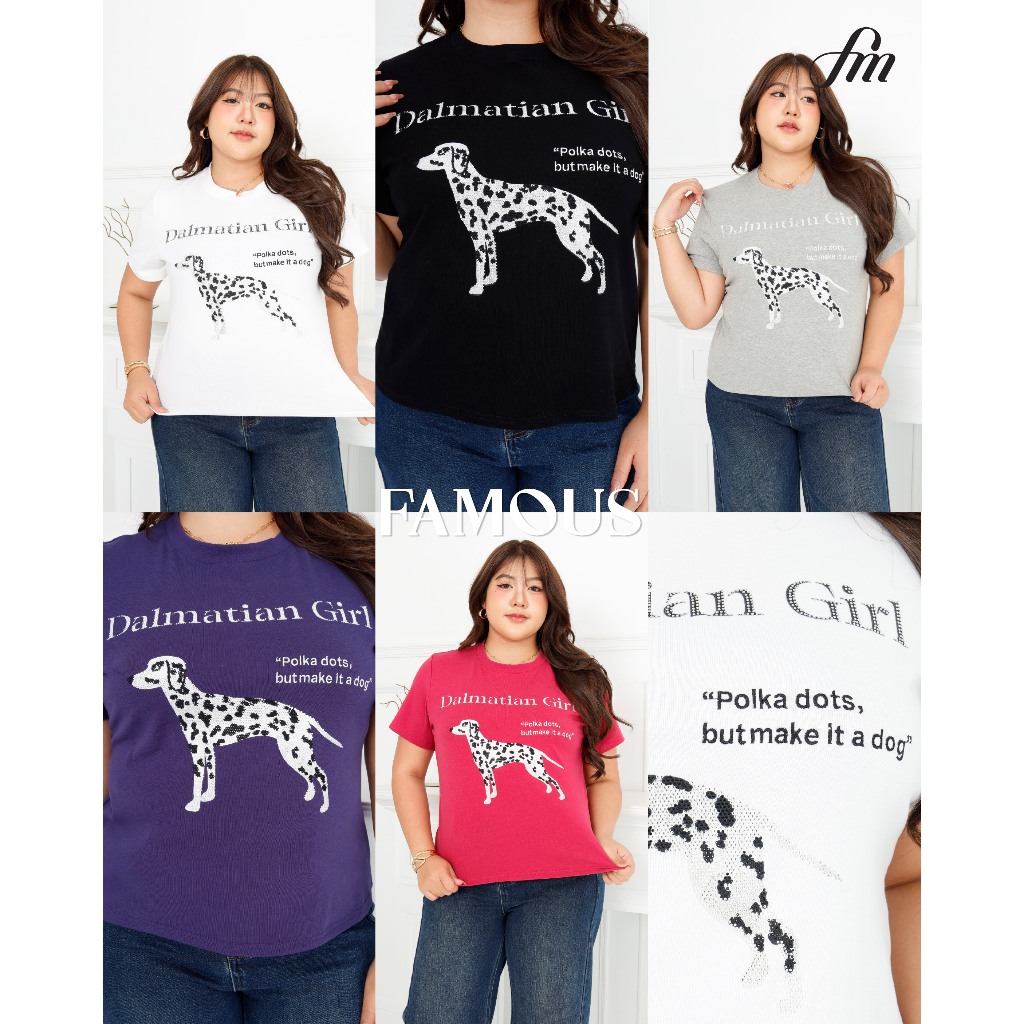 เสื้อยืด Dalmatian Girl #FMBL-F1T158 ผ้าคอตตอน คอกลม
