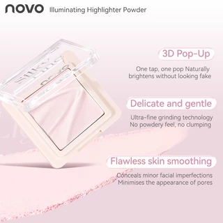 9113 (ใหม่/แท้) NOVO Highlight Powder 3D ไฮไลท์ ชิมเมอร์ หน้าเงา เนื้อบางเบา สีสวย เม็ดสีแน่นติดทน