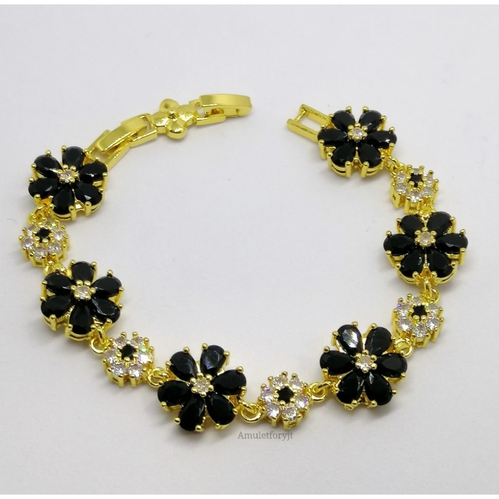 ข้อมือนิล ทองอิตาลี่ 18k ประดับเพชรสวิสแท้