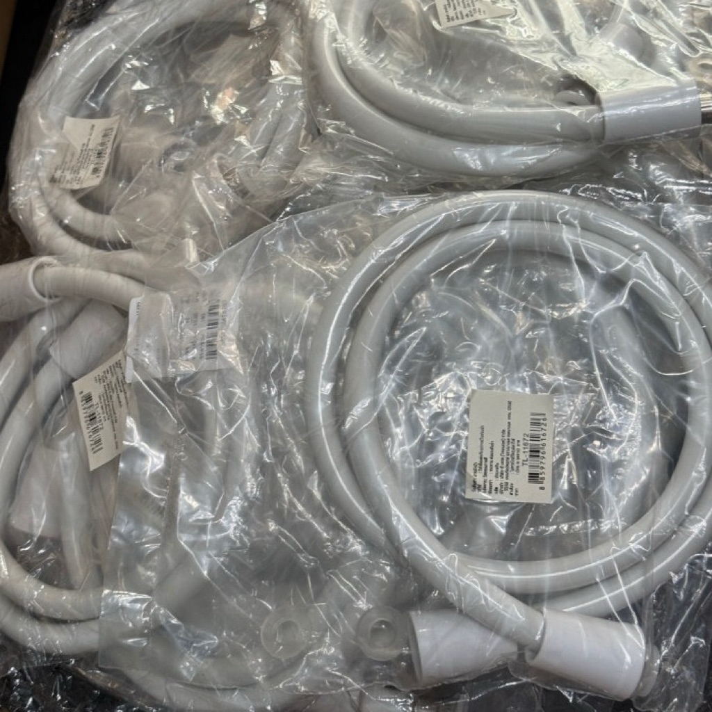 สายฝักบัว สายท่อน้ำดี  สายน้ำดีPVCสีขาว ความยาว100cm. ฟรียางโอริงกันน้ำซึม - รูปที่ 5