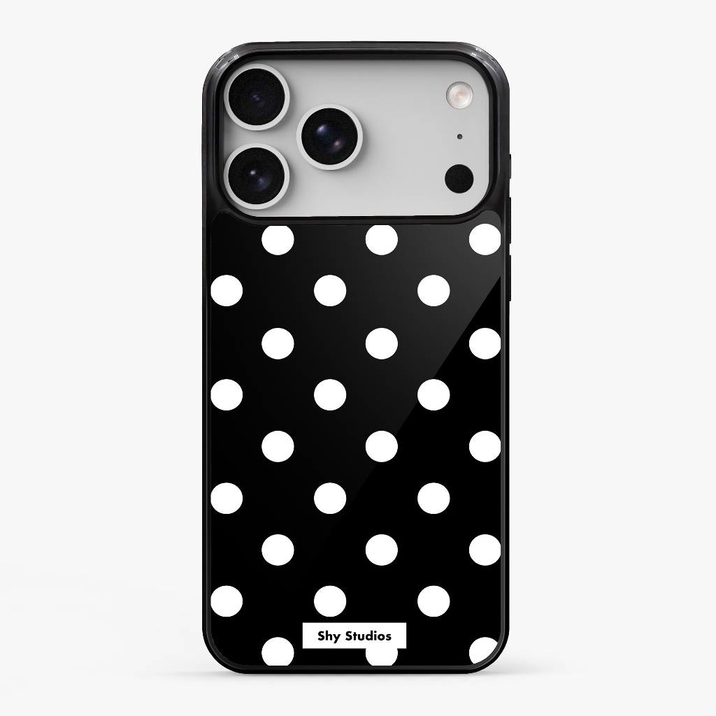 Shy Studios - POLKA DOTS BLACK IPHONE CASE