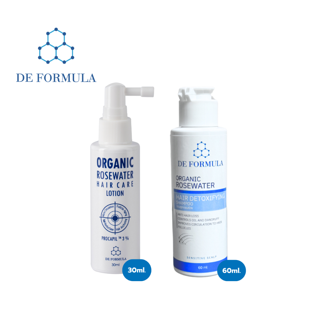 [เซตคู่] DE FORMULA Anti Hair Loss DHT Blocker Set  เซรั่มปลูกผม 30ml. + แชมพูลดผมร่วง 60ml.