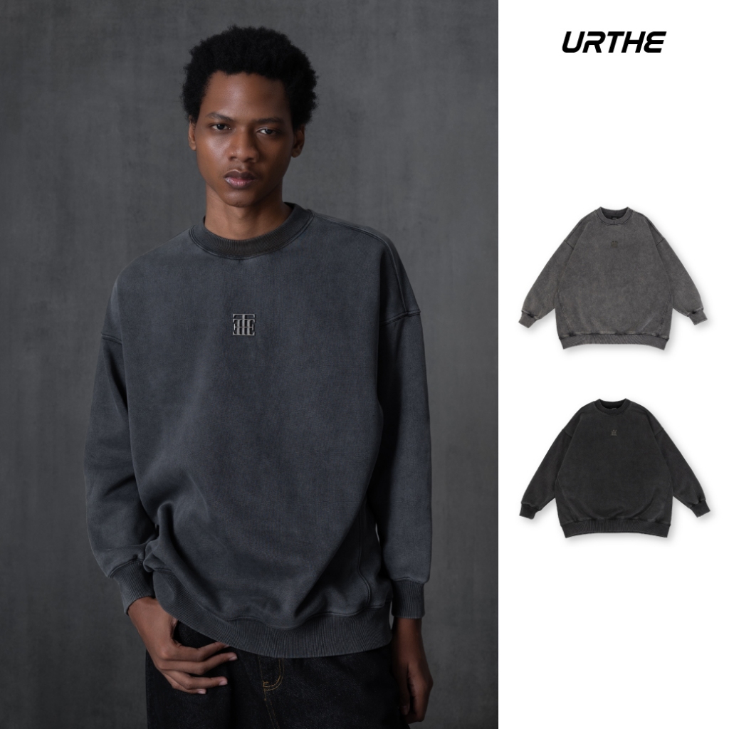 URTHE - เสื้อสเวตเตอร์ เสื้อกันหนาว Oversize รุ่น WILDERNESS FADED SWEATSHIRT