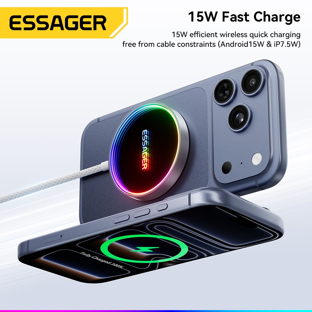 Essager 15W Magnetic Wireless Charger (พร้อมแผ่นแม่เหล็ก) รูปที่ 2