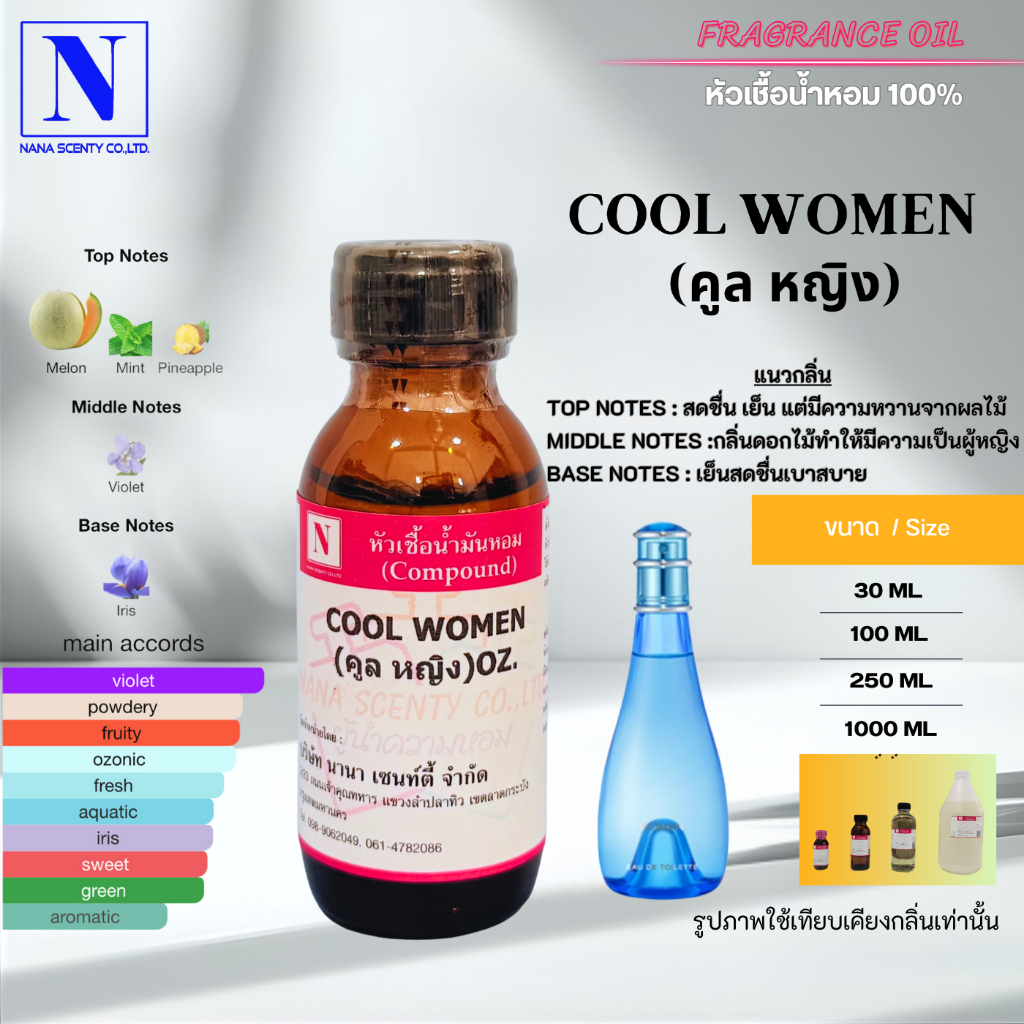 หัวเชื้อน้ำหอม 100% กลิ่นคูล หญิง (COOL WOMEN)