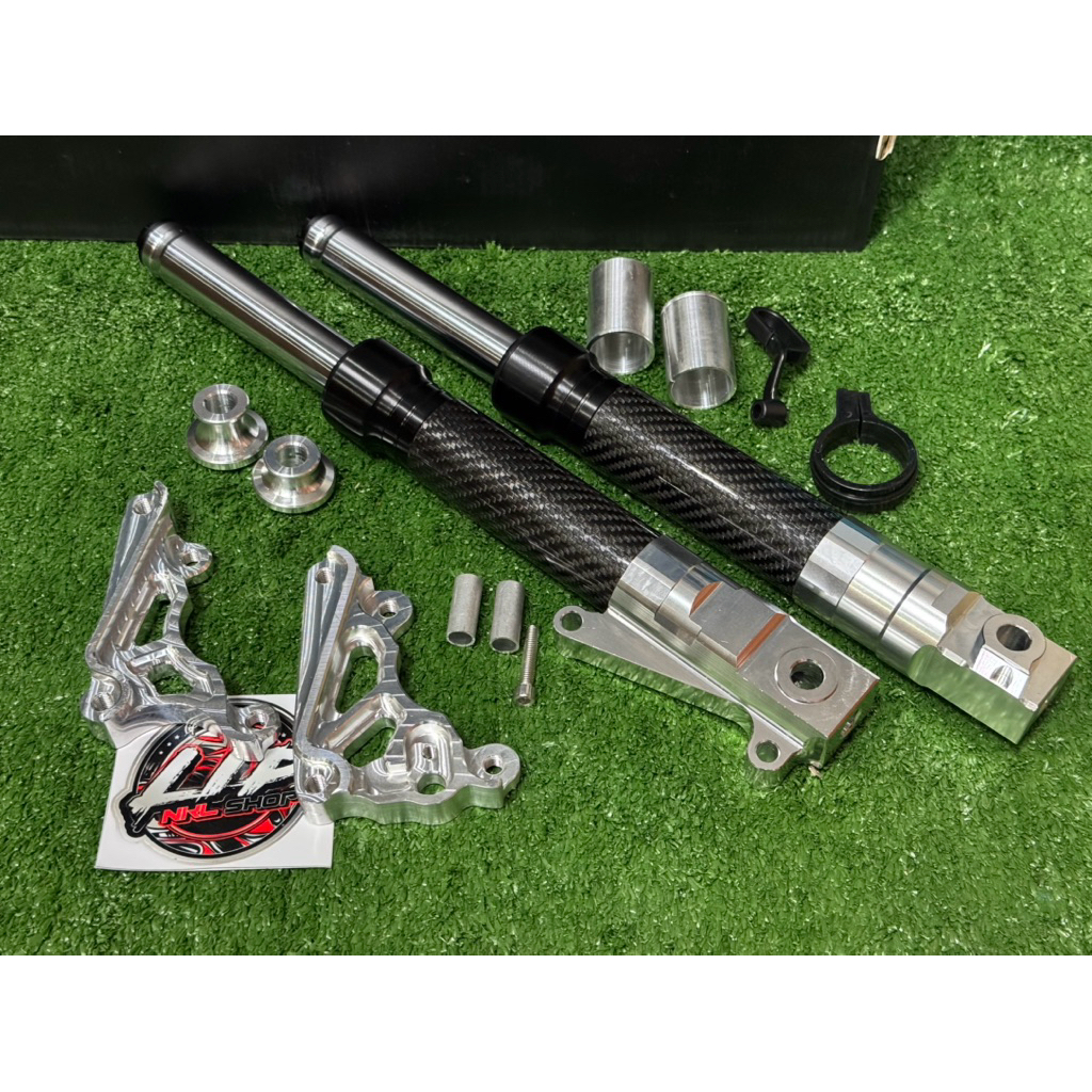 ชุดโช๊คหน้าคาบ้อนแท้ งานCNC ทรงrgs พร้อมอุปกรณ์ ขาปั้มพี่จะรับหรือไม่รับก็ได้