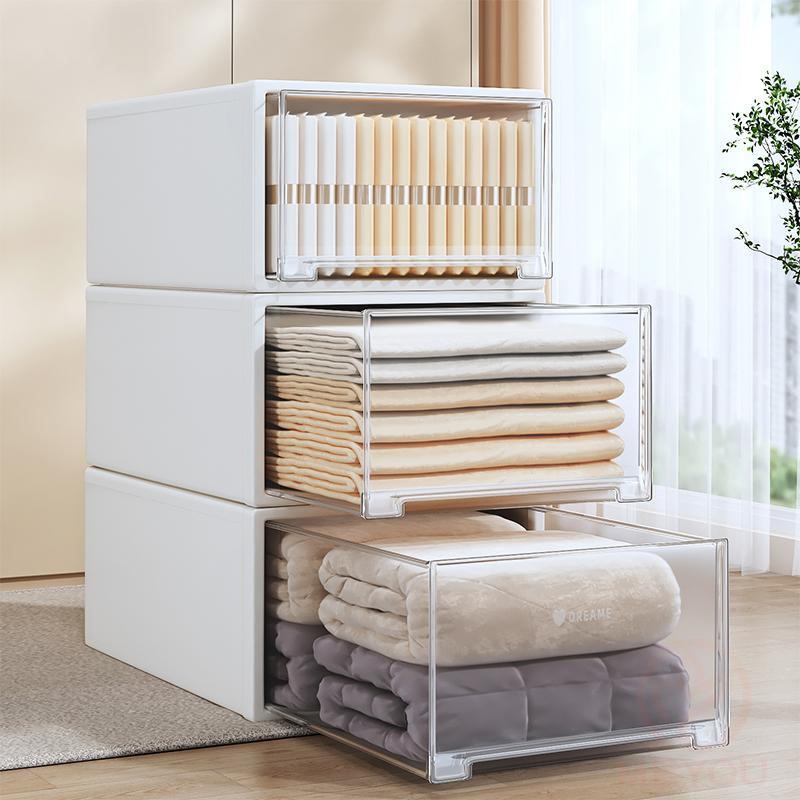 NeatBox กล่องพลาสติก กล่องลิ้นชัก PP 5-74L กล่องเก็บเสื้อผ้า วางซ้อนกันได้ ไม่ต้องติดตั้ง เก็บสะดวก ความจุสูงa