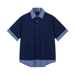American-Style Double-Layer Paneled Short-Sleeve Shirt - Casual, Loose-Fit, Trendy & Versatile