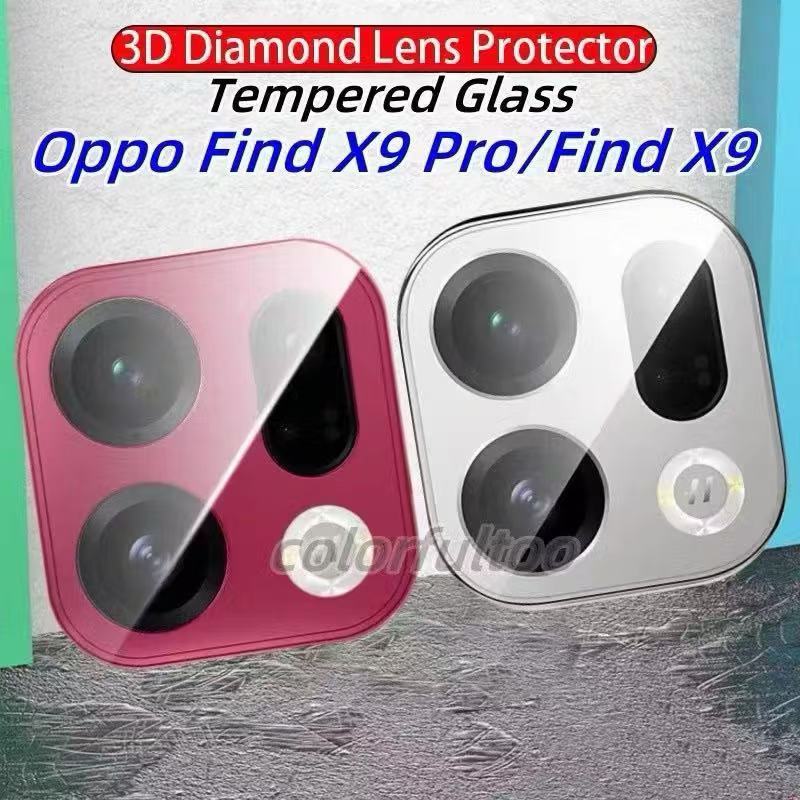 vฟิล์มกล้อง กระจก เลนส์กล้อง เลนส์ใส 3D สําหรับ Oppo Find X9 Pro ตรงรุ่น Find X9 X9Proนิรภัยกันรอย ฟิล์มใส