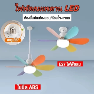 🇹🇭ส่งจากไทย🇹🇭 E27 พัดลมโคมไฟ ไฟเพดาน LED 40W หลอดไฟกลม LED Bulb Light พัดลมติดเพดาน