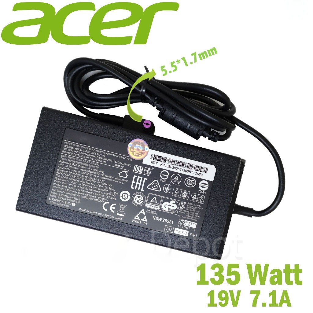 ใช้ได้กับ Acer Adapter Nitro 5 AN515-51 AN515-52 AN515-44 AN515-54 AN515-55 / AN515-42 AN515-43 135w