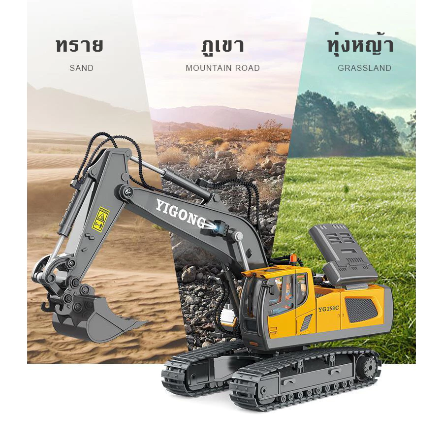 รถของเล่นเด็ก รถขาไถเด็ก รถตักดินของเล่นบังคับ รถขุดบังคับ ขุดตักดินได้ ที่ตักโยกได้ รถล้อแม็กและพลาสติก จำลองเสมือนจริ thumbnail 3
