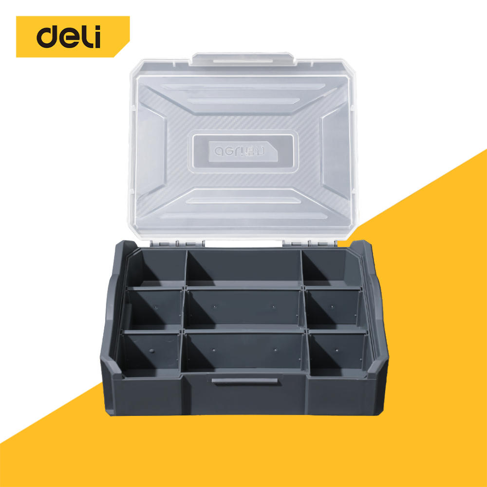 Deli กล่องเก็บอะไหล่ กล่องใส่น็อต พลาสติก จัดเก็บสกรู น็อต สลักเกลียว Tool Box