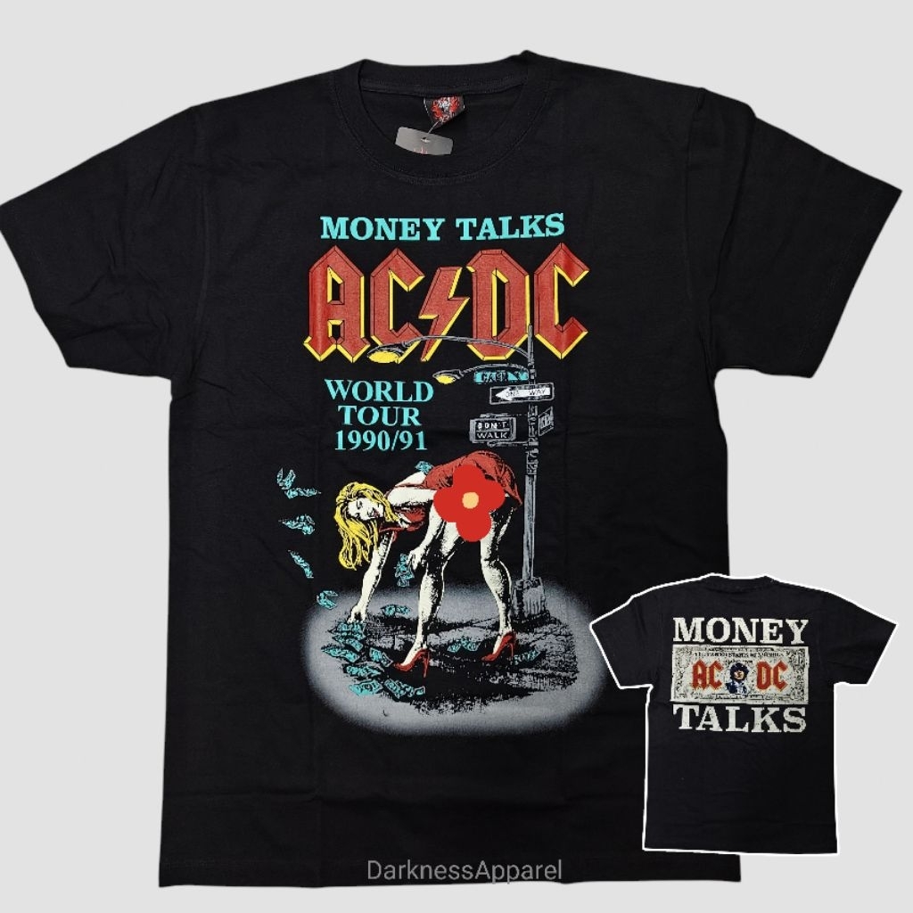 เสื้อยืด acdc ป้าย rock yeah ซักไม่หด คอไม่ย้วย