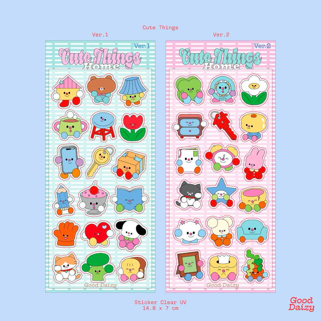 Home cute things Sticker UV clear สติกเกอร์ขอบใส | Good Daizy