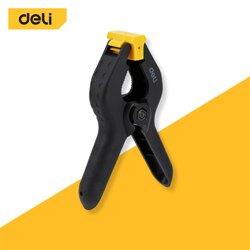 Deli คีมหนีบพลาสติกแบบสปริง แคลมป์สปริง คีมหนีบแบบ หนีบแน่นไม่หลุดง่าย โค้งมนไม่