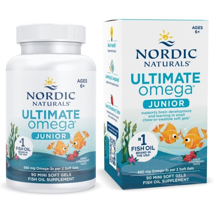 Nordic Naturals Ultimate Omega, Strawberry - 90 Mini Soft Gels - 680 Total Omega-3s with EPA & DHA