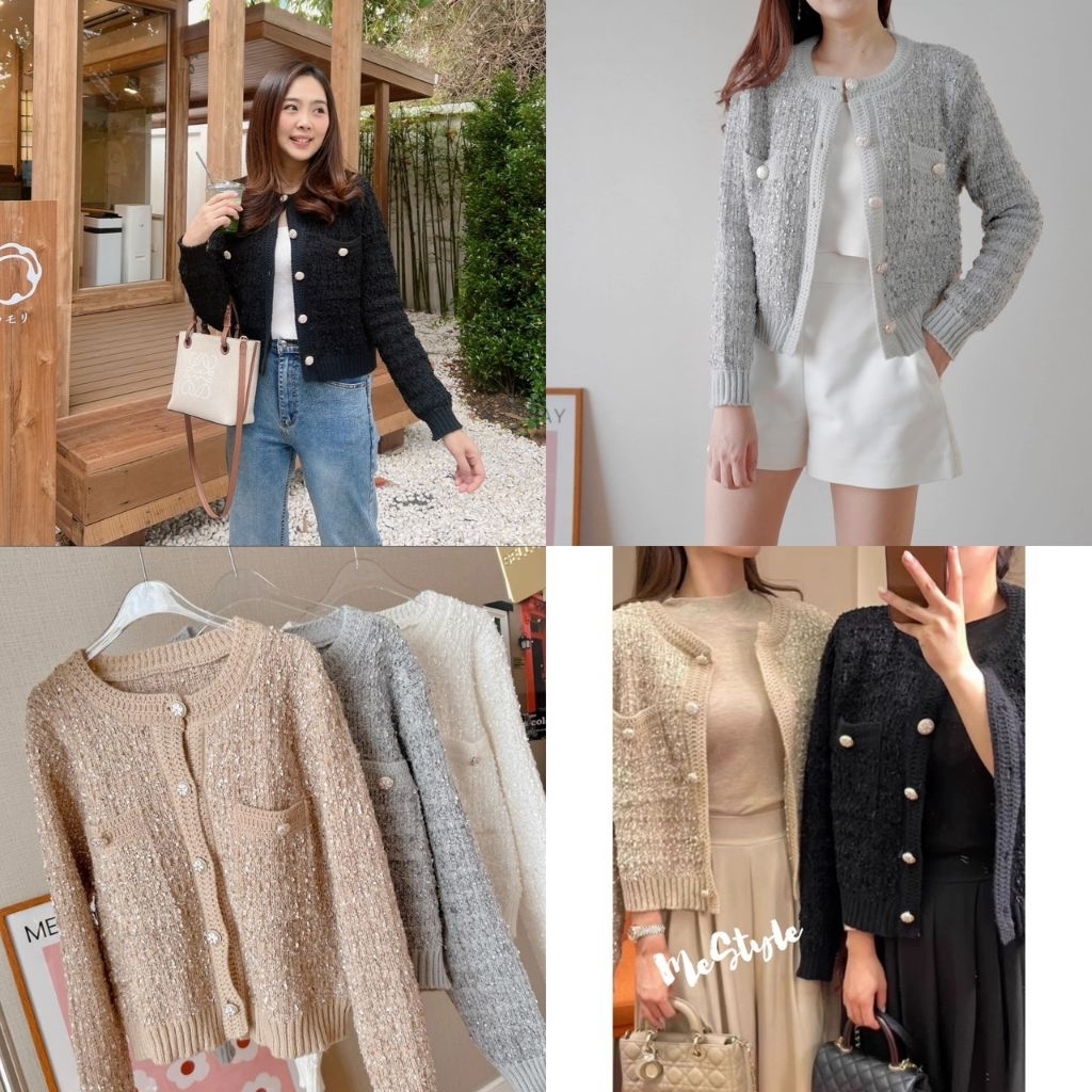 Festive knit top 🎄☃️❄️ เสื้อทอนุ่มนิ่ม เนื้อโปร่ง ไม่หนามาก ใส่สบายๆ ใส่ในไทยได้ค่ะ เดี่ยวหรือคลุมก็น่ารัก ตัวกระด