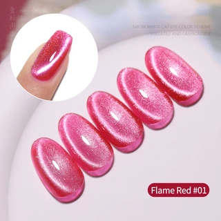 Nawoelite สีแดง สีทาเล็บเจล สีลูกแก้ว เจลตาแมวแดงเพลิง12เฉด 🔥ใช้ไฟLEDฉุกเฉิน สีเจลแดงบารมีโทนร้อน เหมาะทั้งงานแต่ง+ปาร์ต