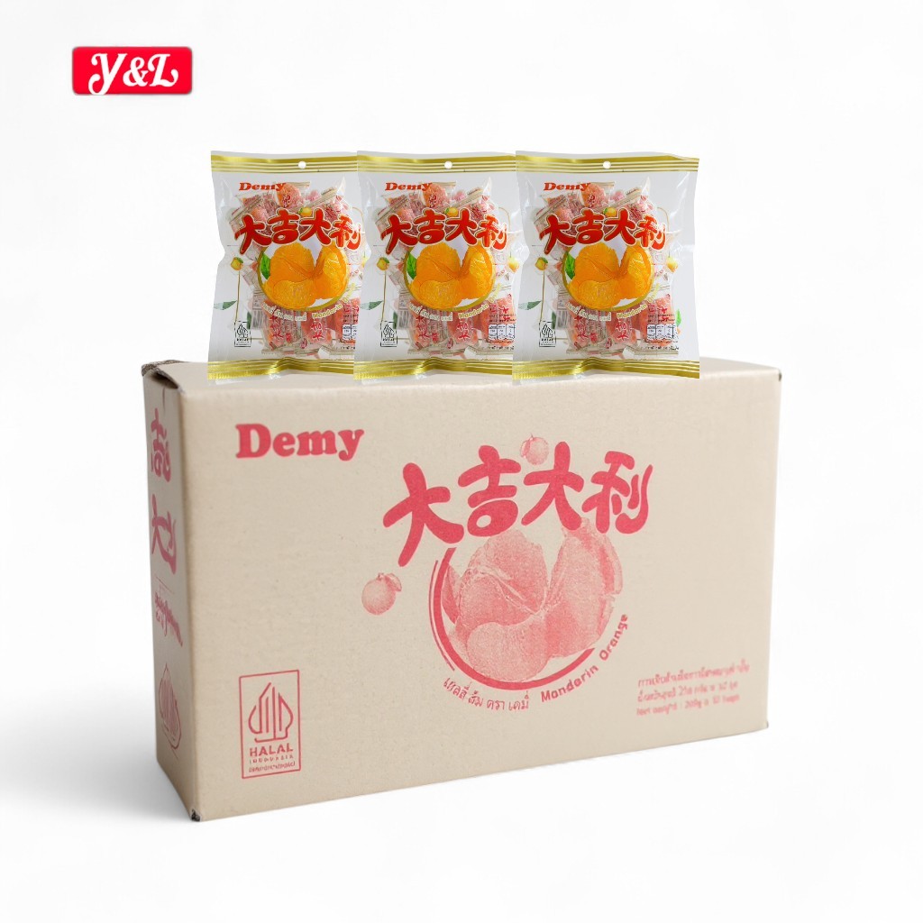 ยกลัง 32 ถุง เยลลี่ส้ม ORANGE-208g  เนื้อเยลลี่รสชาติส้ม หวานทานเพลิน