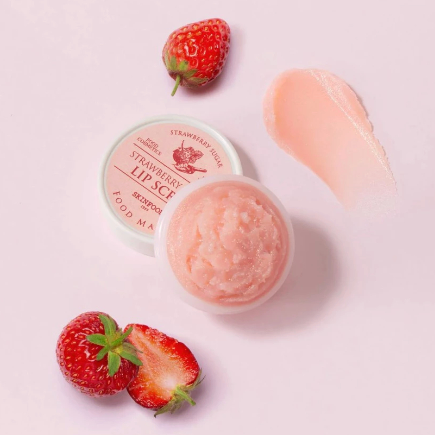 SKINFOOD Strawberry Sugar Food Mask Lip Scrub 21ml สครับริมฝีปาก