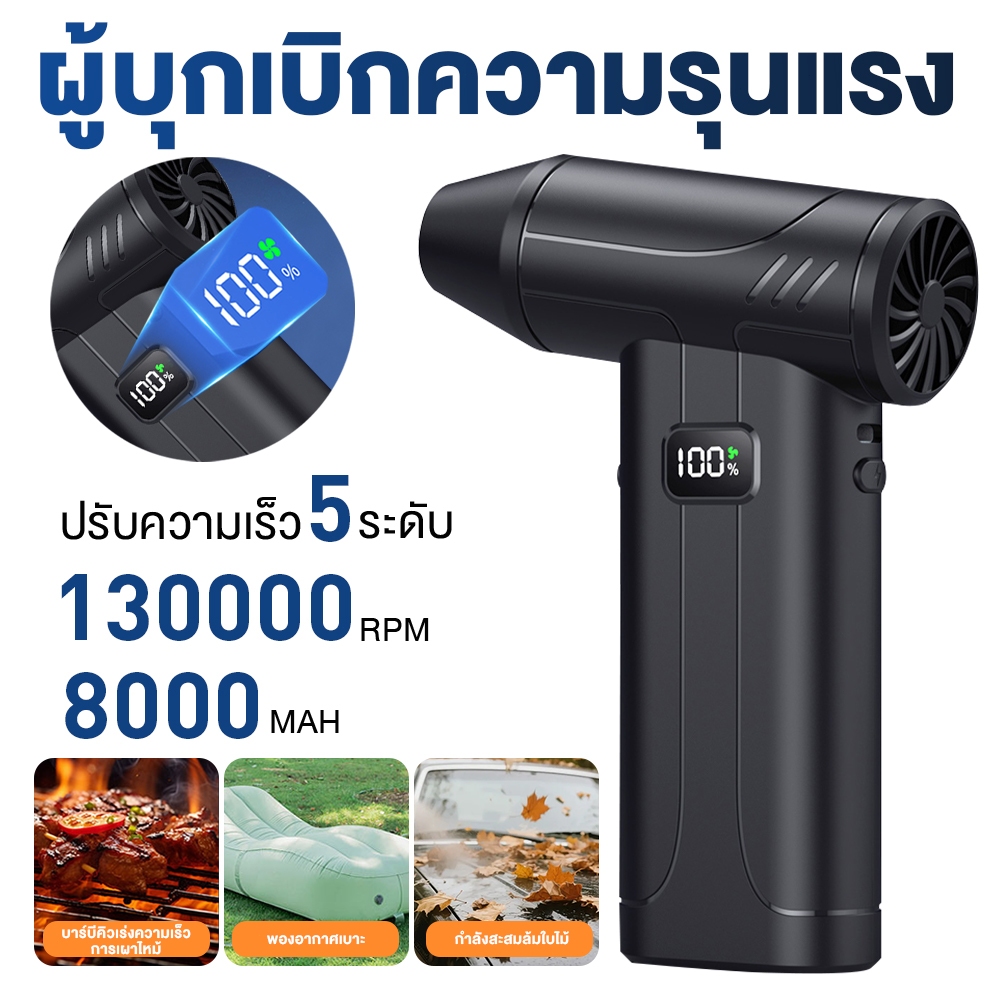 160000RPM พัดลมเทอร์โบเครื่องเป่าลมจอแสดงผล LCD แบบพกพามือถือพัดลมเจ็ทขนาดเล็กพัดลมรุนแรงมอเตอร์ไร้แปรงความเร็วสูง
