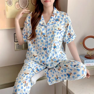 🔥ผ้าไหมญี่ปุ่น🔥อก 42-50 นิ้ว ไซร์ L-4XL ชุดนอนแขนสั่น-ขายาว เนื้อผ้าเกรดพีเมี่ยม พร้อมส่งจากไทย