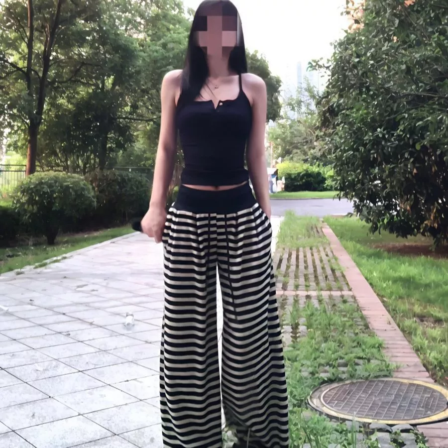 กางเกงขากว้างลายทาง ขาวดำ สำหรับผู้หญิง thumbnail 7