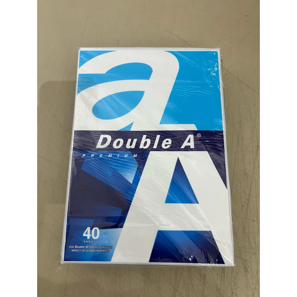 กระดาษA4 ดับเบิ้ลเอ ห่อละ 40 แผ่น แพ็กละ 12 ห่อ