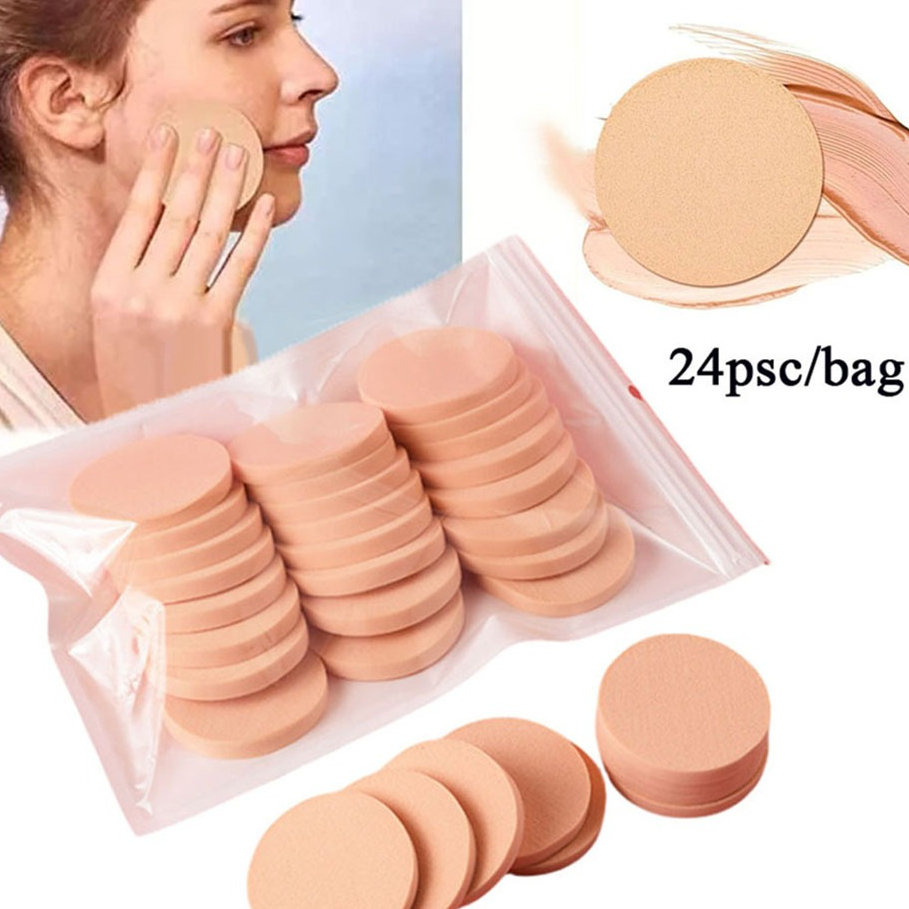 ฟองน้ำรองฟาวเดชั่นไม่มีลาเท็กซ์ 24 ชิ้น อุปกรณ์แต่งหน้าใช้ได้ทั้งแบบเปียกและแห้ง แบบใช้แล้วทิ้ง – โปรปัง