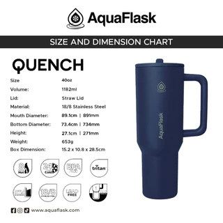 AquaFlask Quench Collection (40oz) - แก้วเก็บอุณหภูมิพร้อมหลอด 40ออนซ์