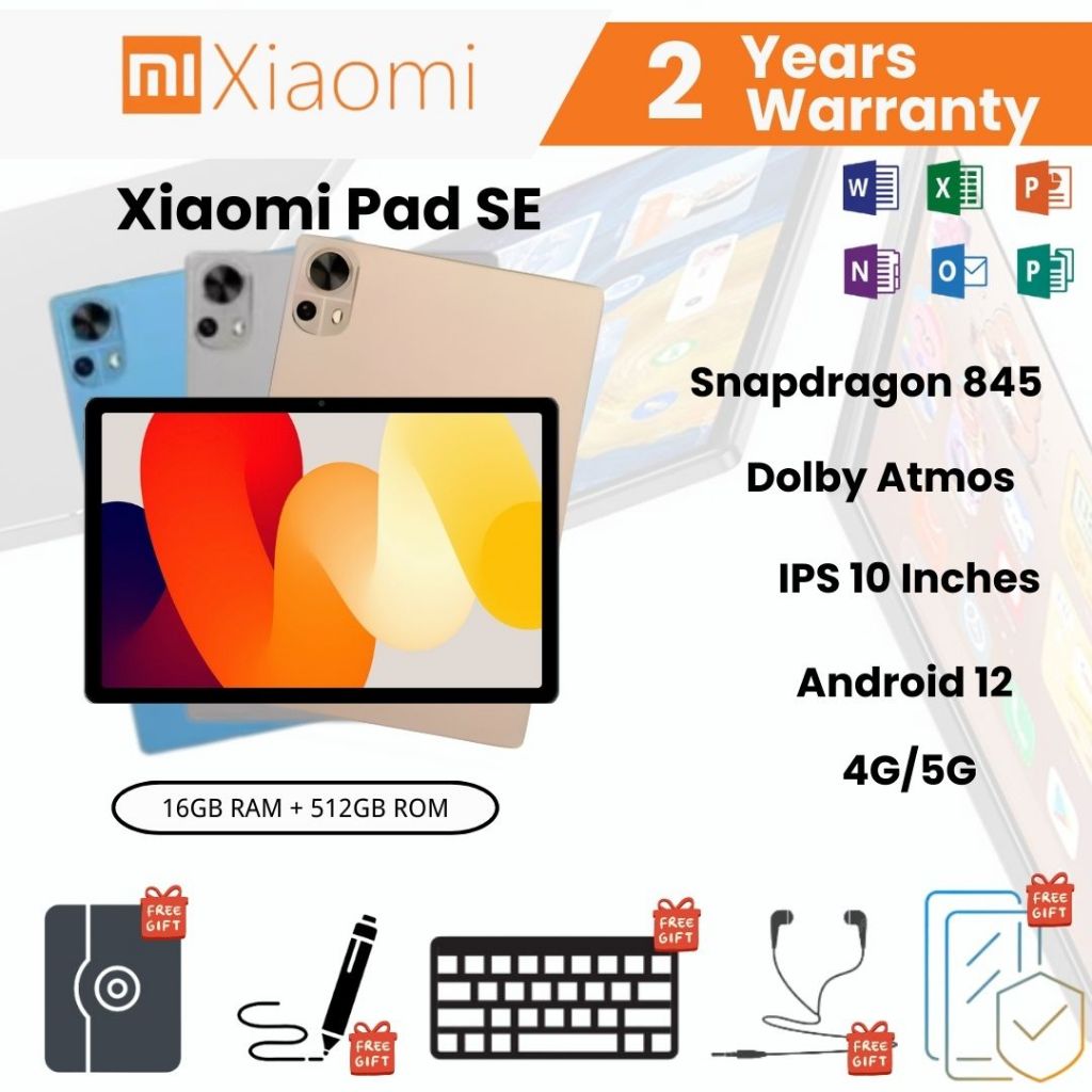 【Ready Stocks】Xiaomi Redmi Pad SE 8GB+256GB หน้าจอถนอมสายตา 10.1 นิ้ว รับประกัน 24 เดือน