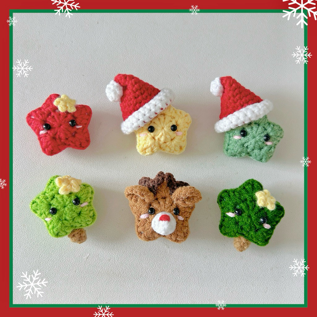 พวงกุญแจไหมพรม ดาวคริสมาสต์ christmas star ⭐️🎄🎅🏻