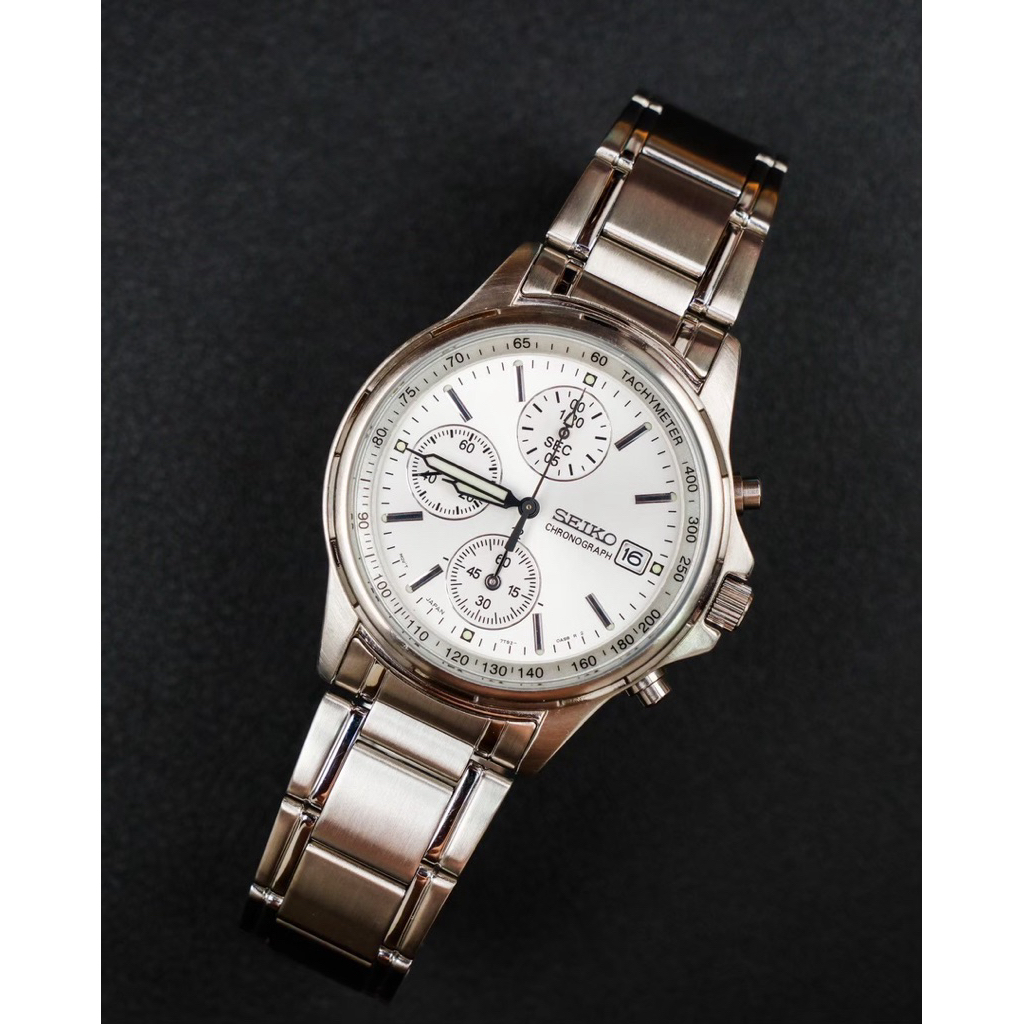 Seiko Vintage Chronograph 7T92-0BA0 หน้าปัดสีเงิน