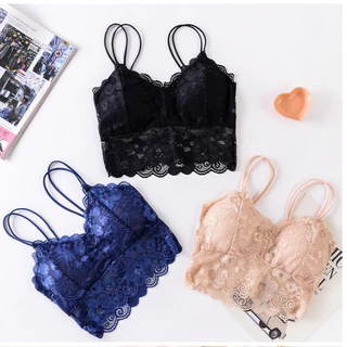 Soft Touch เสื้อกล้ามลูกไม้ เสื้อลูกไม้สายเดี่ยวครึ่งตัว มีสายคู่ ผ้าลูกไม้นิ่มใส่สบายมีฟองน้ำในตัว N01