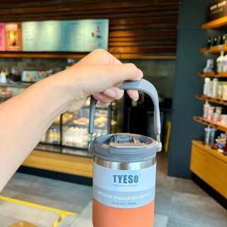 จัดส่งจากกรุงเทพฯ Tyeso แก้วเก็บความเย็น แท้ หูหิ้ว แก้วเก็บอุณหภูมิ ร้อน/เย็น TYESO 600ml 750ml 900ml 1050ml 1200 ml