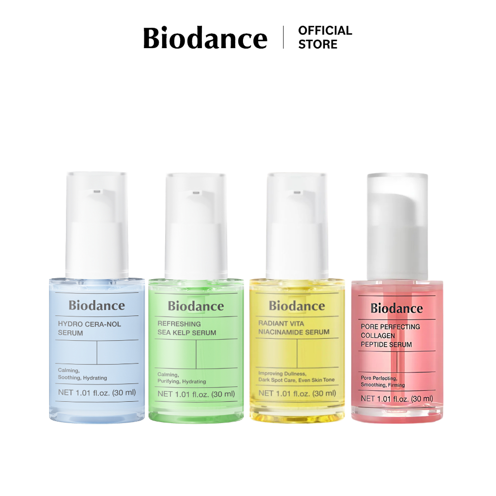 BIODANCE Serum 30ml (Pore Perfecting Collagen Peptide/Hydro Cera nol/Refreshing Sea Kelp/Radiant Vita Niacinamide)