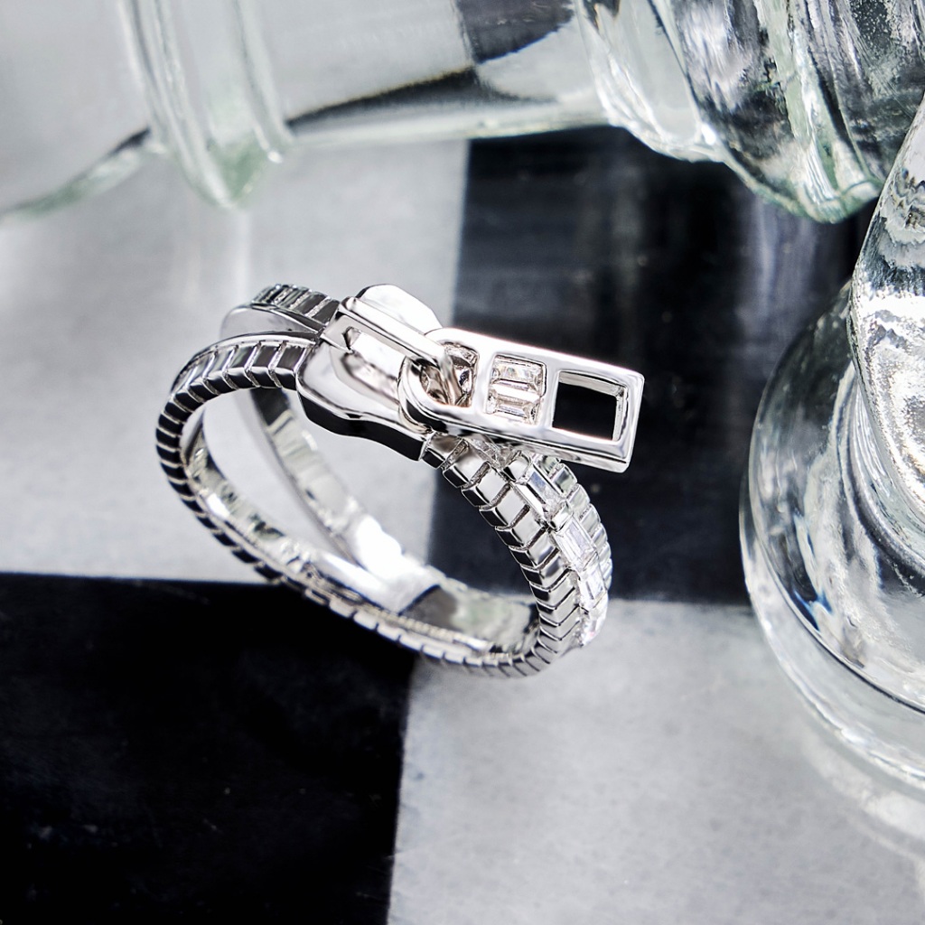 SWAN - ZIP ME Ring แหวนเงินแท้ ฝังเพชร CZ แหวนดีไซน์เรียบ แต่เท่เกินต้าน - รูปที่ 5