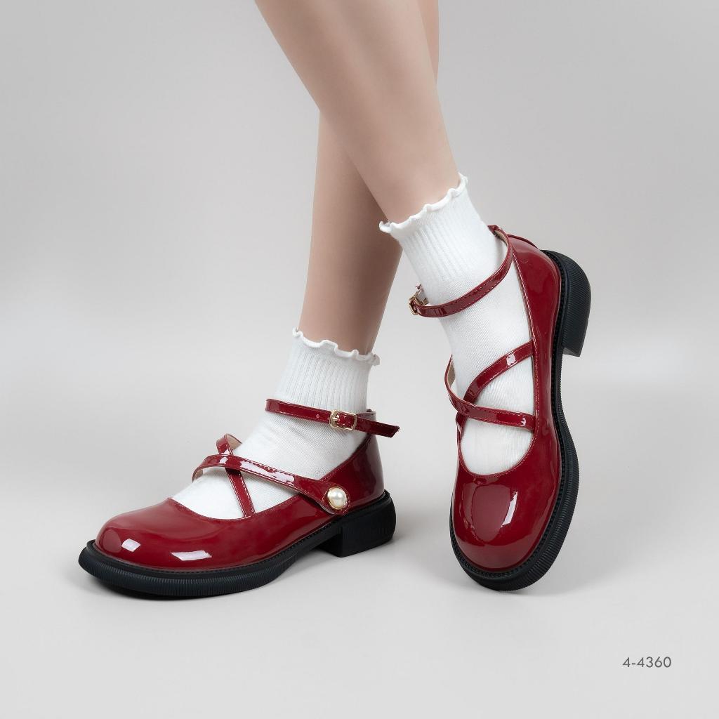 MellowCo รองเท้าแมรี่เจน Mary Jane หนังแก้ว/ยีนส์ สูง 1.5 นิ้ว รุ่น Call Me Daycie