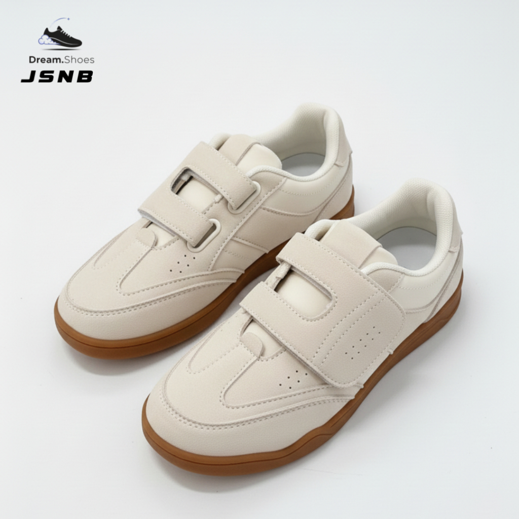 ส่งฟรี รองเท้าลำลองผู้หญิง สายรัด Velcro PU สวมใส่สบาย ใช้งานได้หลากหลาย รองเท้านักเรียน สวมใส่ง่าย [LN729]