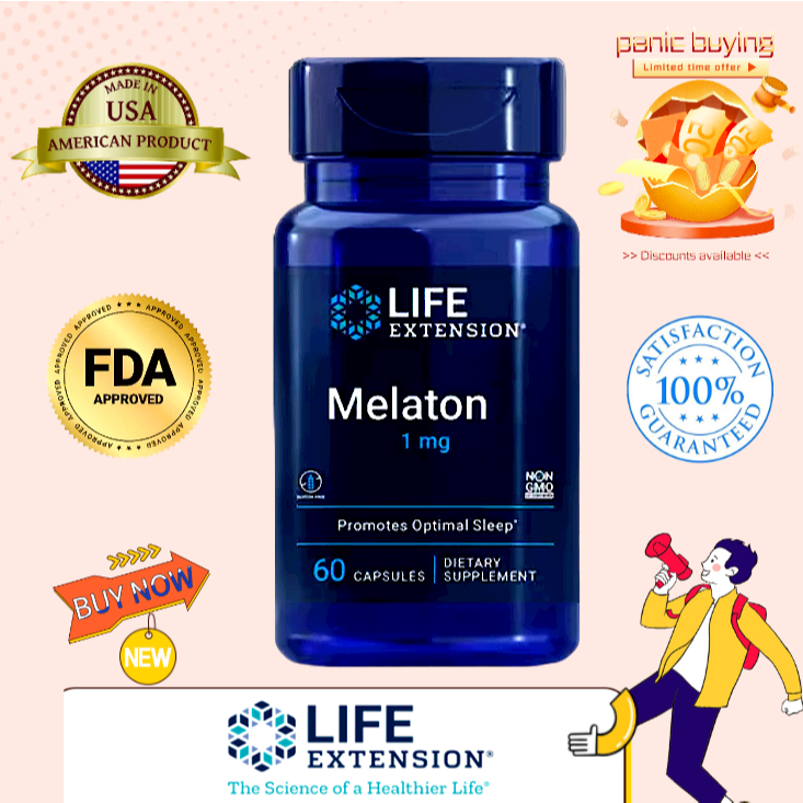Life Extension 1 mg - for Restful Night, Hormone Balance, and Immune Health - Immediate Release - Gluten-Free, Non-GMO -
