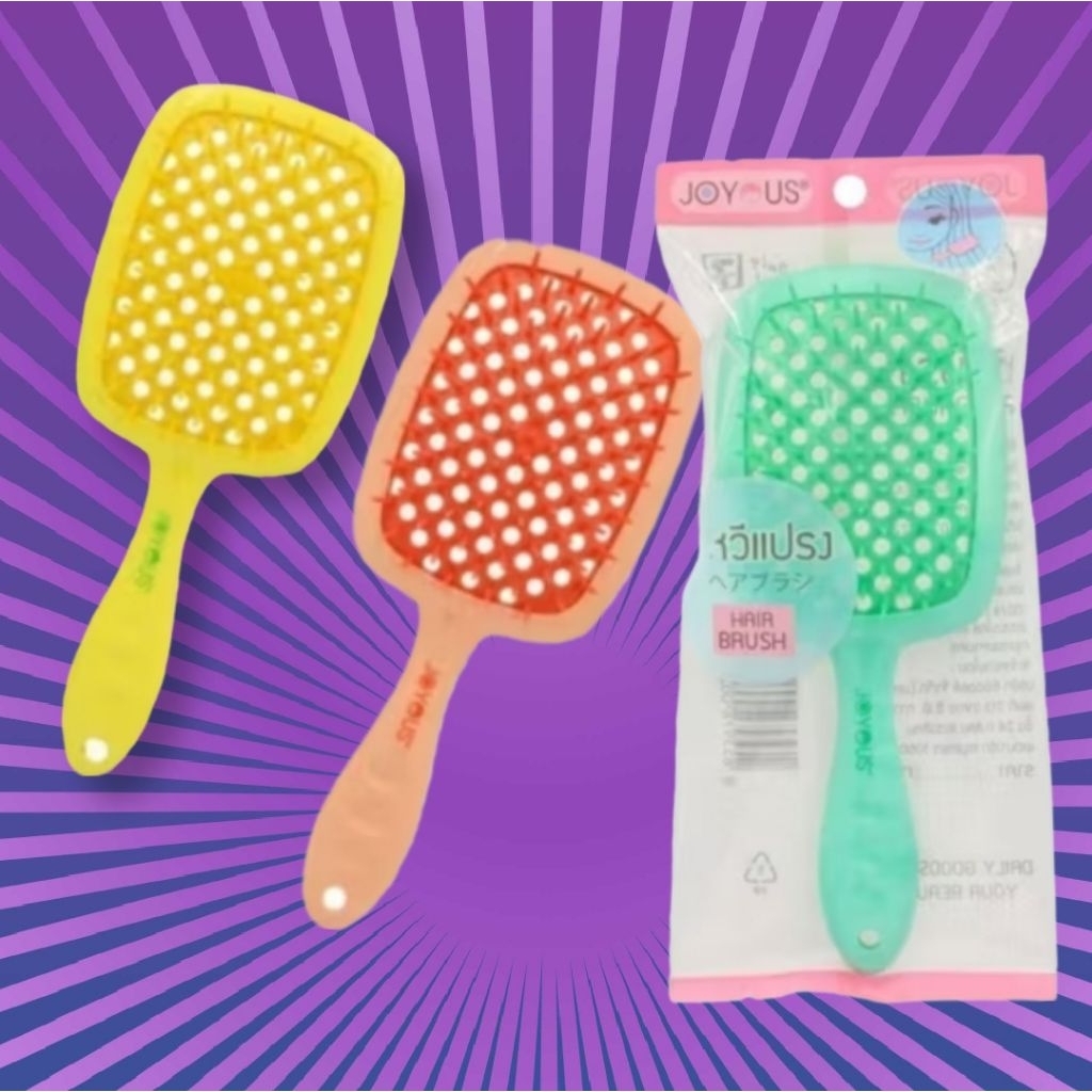 หวี หวีแปรงใหญ่ หวีด้ามเล็ก จอยอัส joyous comb hairs brush mix color คละสี