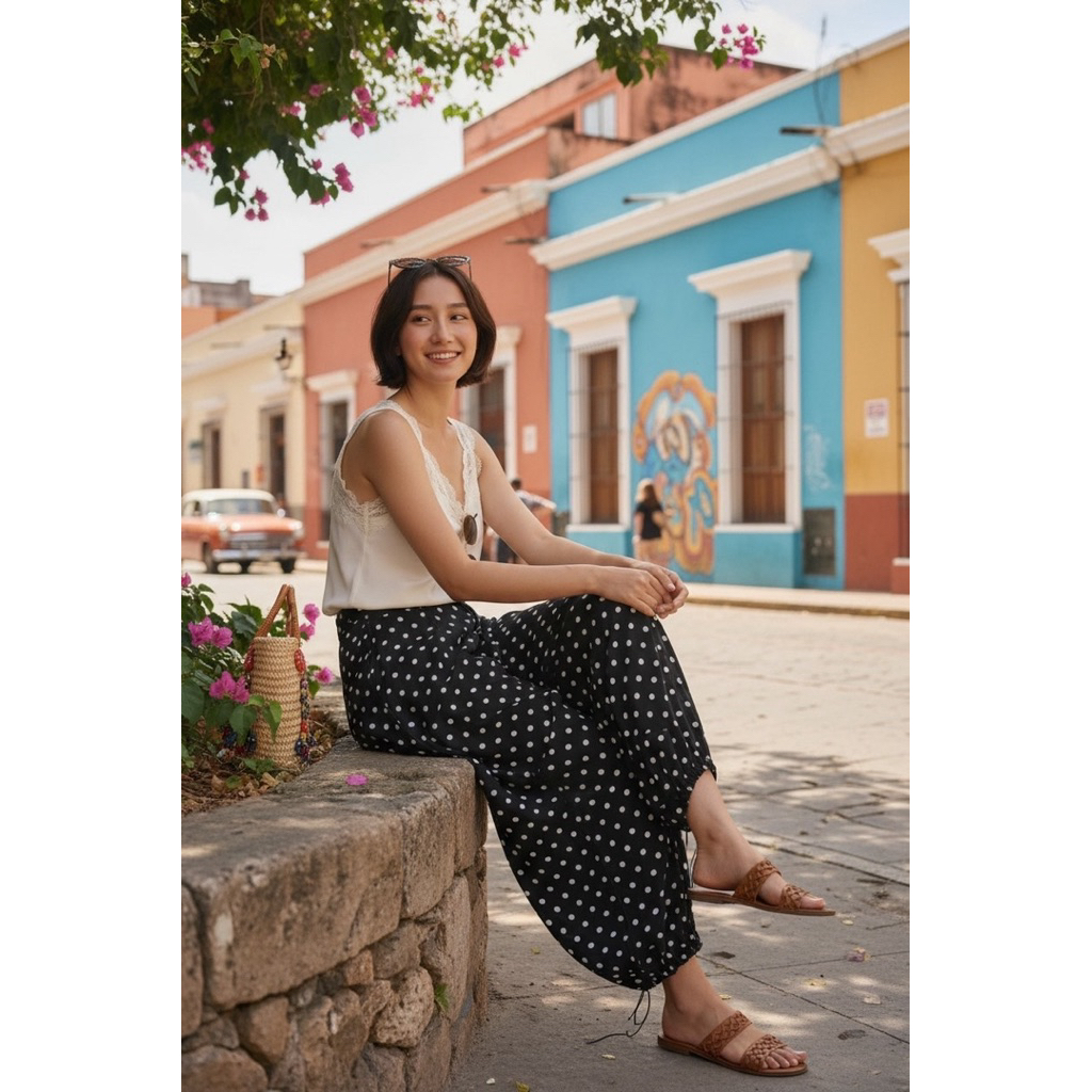 Gang_jeans(Mo) กางเกงบอลลูน ผ้าลินินเกาหลีอัดกาว ทรงสวย รูดจั้มขาได้ - รูปที่ 7