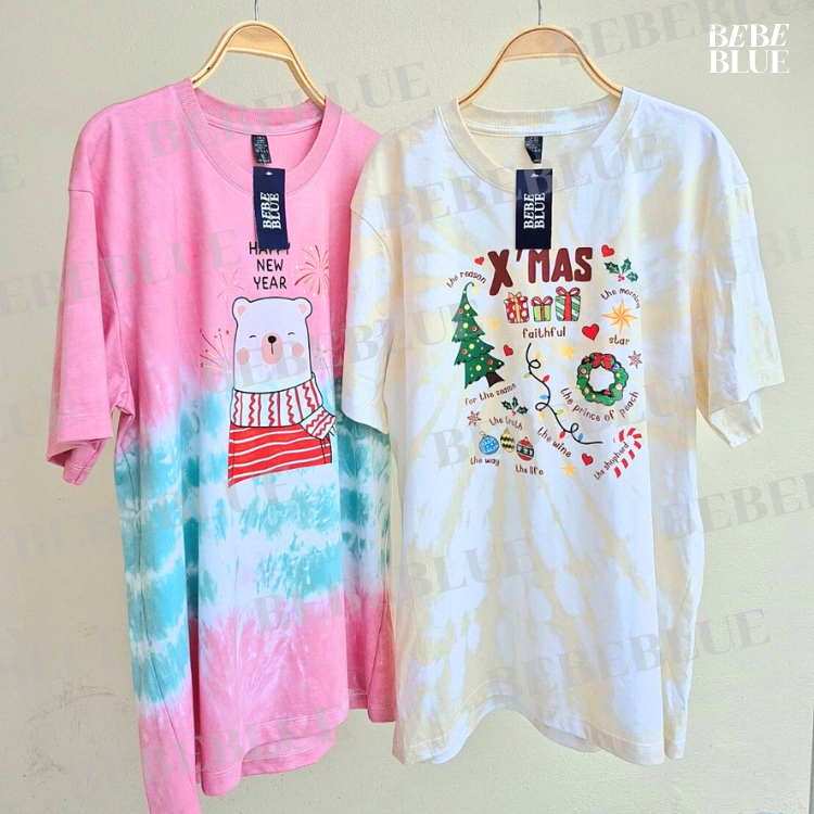 Bebeblue เสื้อมัดย้อม ครอบครัว รุ่น Vintage Christmas เนื้อผ้านุ่ม ใส่สบาย ของแท้ 100%