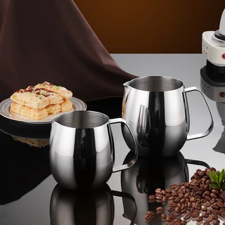 เหยือกตีฟองนม ถ้วยตวงกาแฟขนาด 300ml/420ml /600 ML Stainless Milk Pitcher สเตนเลสแท้ ถ้วยตีฟองนม เหยือกกาแฟ