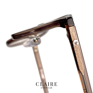 (แว่นสายตาสั้น) CLAIRE รุ่น "Haru" แว่นกรองแสงสายตาสั้น บล็อคแสงสีฟ้า กันแดดUV400 | ออกแดดเลนส์เปลี่ยนสี "ชา"