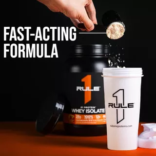Rule 1 R1 Whey Protein Isolate Chocolate Fudge - 5 lbs Powder - 25g Whey Isolate & Hydrolysate + 6g BCAAs - 76 Servings
