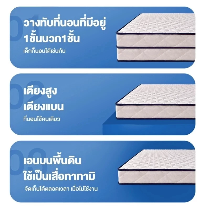 ที่นอนยางพารา 6ฟุต ที่นอนยางพารา ลดอาการปวดหลัง รุ่น มีหลากหลายสีและรุ่นให้ กระจายน้ำหนัก ใช้เป็นที่นอนหลักได thumbnail 10