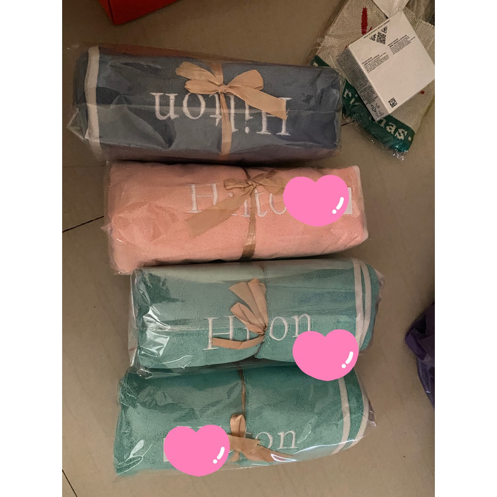 (*1 ผืน) ผ้าขนหนู ฮิลตัน เกรดพรีเมี่ยม สีฟ้า (ขนาด 75*145cm)/เขียว/ชมพู