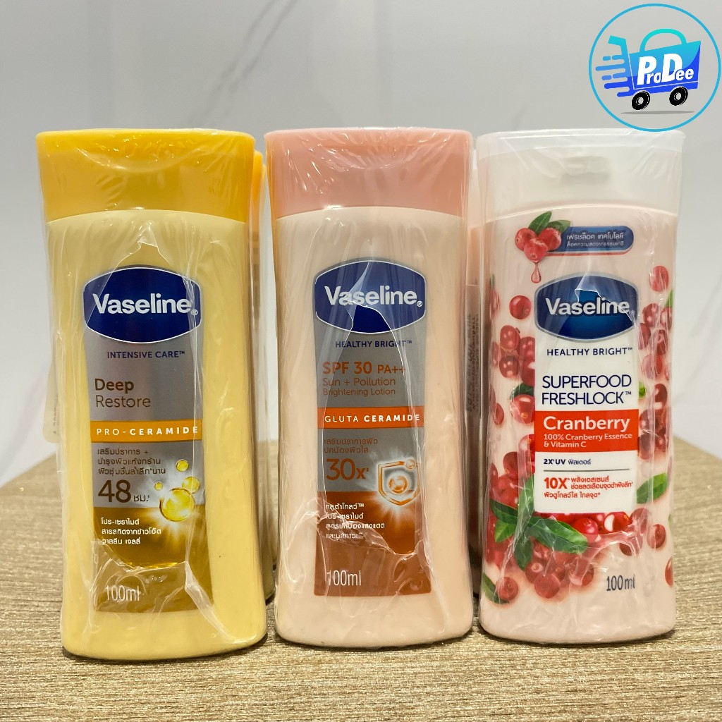 [โปรแรงประจำเดือน] (แพ็ค 3) Vaseline Lotion วาสลีน โลชั่นบำรุงผิวกาย แพ็ค 3 ขวด ขนาด 100 มล.
